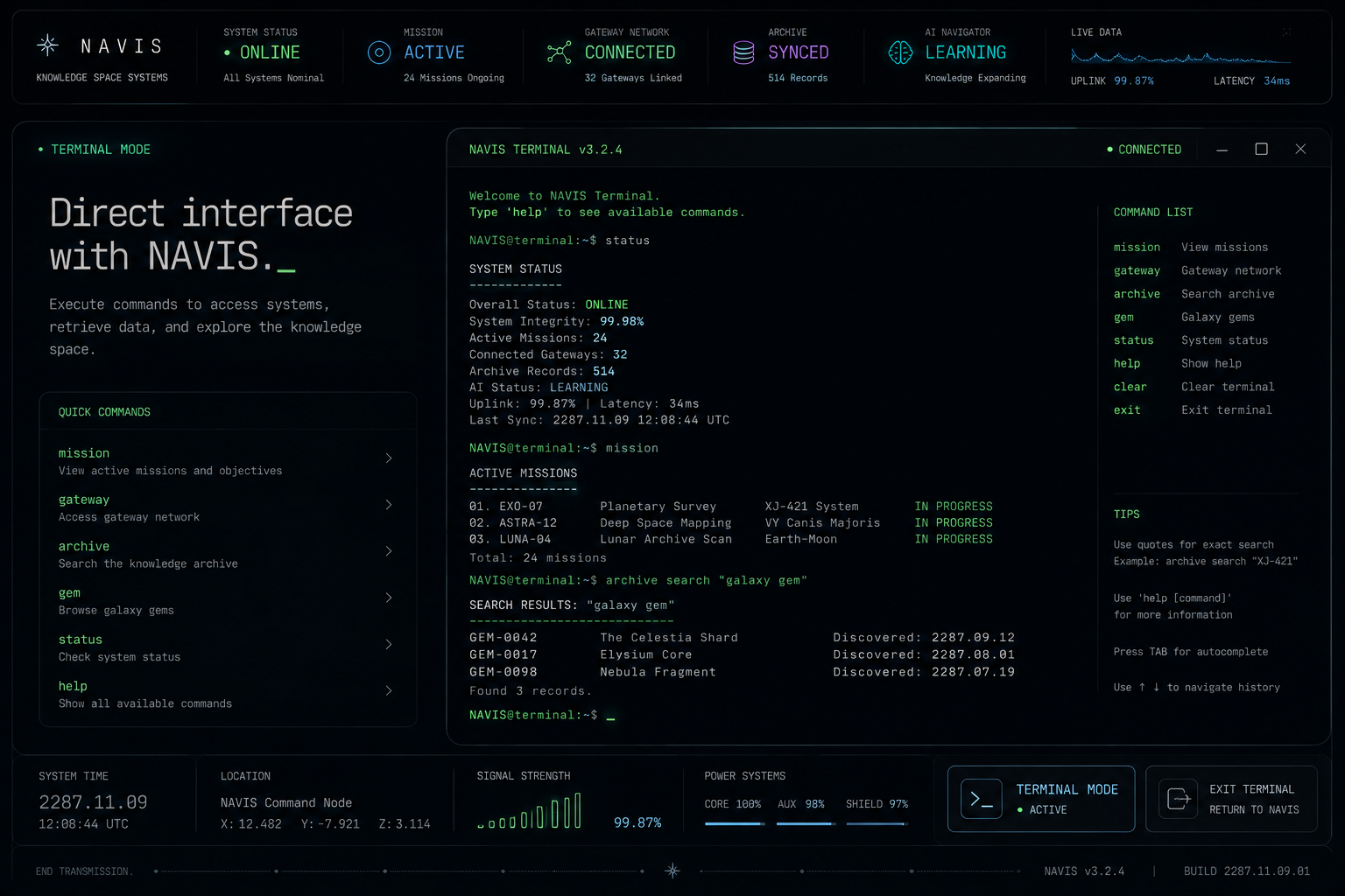 NAVIS Terminal Mode